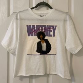 Whitney Houston Tops Whitney Houston Cropped White So Emotional Graphic Tee Size L Poshmark at Poshmark