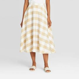 Who What Wear Midi Circle Skirt in Hampton Plaid at Walmart