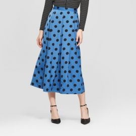  Who What Wear Polka Dot Birdcage Midi Skirt at Target