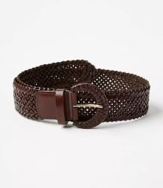 Wide Braided Leather Belt at Loft