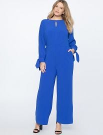 Wide Leg Jumpsuit with Tie Eloquii at Eloquii