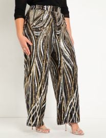 Wide Leg Multi-Sequin Pant  Women39s Plus Size Pants at ELOQUII