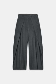 Wide Leg Pinstripe Trousers with Darts at Zara