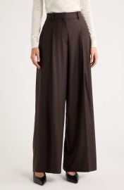 Wide Leg Pleated Virgin Wool Trousers at Nordstrom