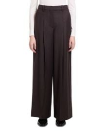 Wide Leg Pleated Wool Trousers at Bloomingdales