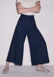 Wide Leg Trousers in Navy at Me + Em