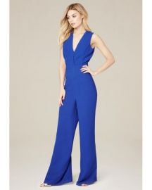 Wide Leg V-neck Jumpsuit at Bebe