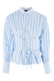 Wide Stripe Corset Shirt at Topshop