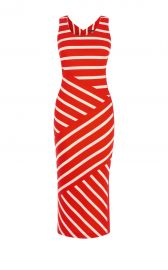 Wide Stripe Jersey Midi Dress at Karen Millen