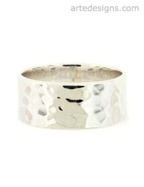 Wide Textured Sterling Silver Ring at Arte Designs