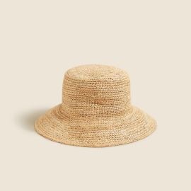Wide-brim raffia bucket hat at J. Crew
