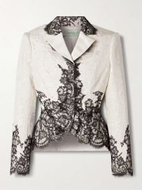 Wiederhoeft Salon Jacket with Lace Applique at Net a Porter