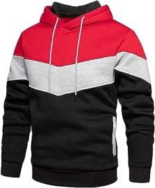 Wielsscca Mens Hoodies Pullover Color Block Fleece Long Sleeve Sweatshirt Tops with Pocket at Mens Clothing store at Amazon