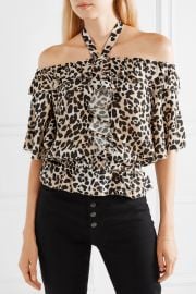 Wild Cat off-the-shoulder leopard-print crepe top at Net A Porter