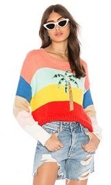 Wildfox Couture Cayman Palm Iris Sweater in Multi Colored from Revolve com at Revolve