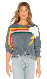 Wildfox Couture Rainbow Storm Sweater in Vision Blue from Revolve com at Revolve