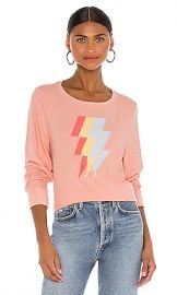 Wildfox Couture Tri Bolt Baggy Beach Jumper in Guava from Revolve com at Revolve