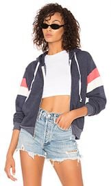 Wildfox Couture Varsity Stripe Regan Zip Hoodie in Oxford from Revolve com at Revolve