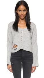 Wildfox Terra Crop Sweater in Grey at Shopbop