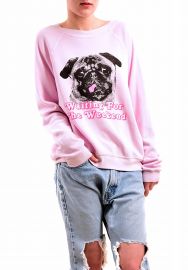 Wildfox Women s Woof Weekend Pug Sweatshirt at Amazon