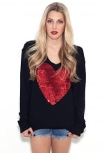 Wildfox heart sweater on The Mindy Project at Boutique To You