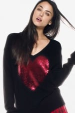 Wildfox sequin heart sweater at The Trend Boutique