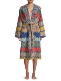 Wilfred Chevron Hooded Robe at Saks Off 5th