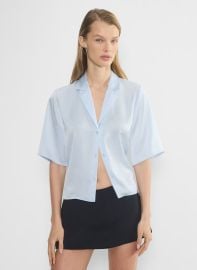 Wilfred at Aritzia Beso Satin Shirt in Glimmer at Aritzia