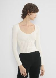 Wilfred at Aritzia Soloist Sweater in Light Birch at Aritzia