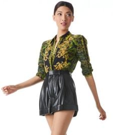 Willa Placket Top In Rendezvous Alice And Olivia at Alice + Olivia