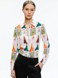 Willa Placket Top In Romantic Stace Alice And Olivia at Alice + Olivia