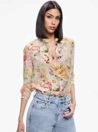 Willa Placket Top In Zodiac Love Alice And Olivia at Alice + Olivia