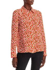 Willa Strawberry Silk Shirt by Alice Olivia worn by Meredith Sinclair on Today at Bloomingdales