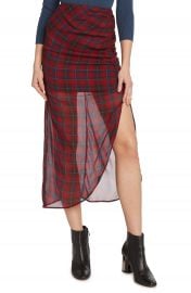 Willow  amp  Clay Plaid Ruched Skirt at Nordstrom