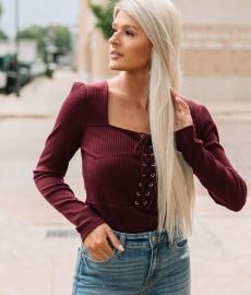 Willow Root Ribed Square Neck Top at Buckle