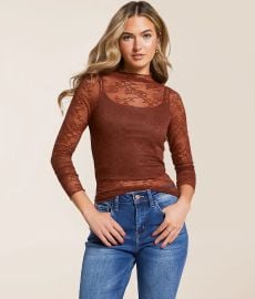 Willow amp Root Sheer Lace Top - Women39s Shirts amp Blouses in Cambridge Brown Buckle at Buckle
