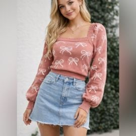 Willow amp Wind Sweaters Willow And Wind Pink Bow Sweater Poshmark at Poshmark