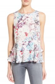 Willow and Clay Double Peplum Sleeveless Top at Nordstrom