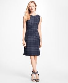 Windowpane Stretch Wool Hopsack Dress at Brooks Brothers