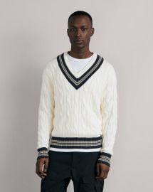 Windsor Cricket Cotton Vee - Vanilla rag amp bone at Rag & Bone