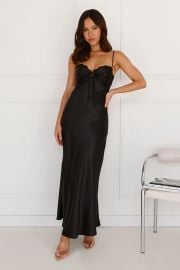 Winery Wedding Satin Maxi Dress Black Hello Molly US at Hello Molly
