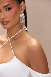 Winners Circle Hoop Earrings - Silver Fashion Nova at Fashion Nova