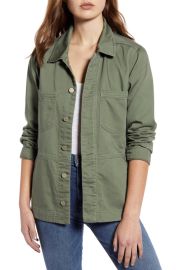 Wit amp Wisdom Drop Shoulder Flounce Cotton Jacket at Nordstrom