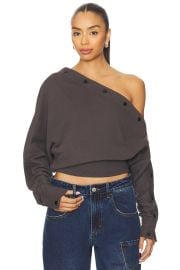 With Jean August Sweater In Charcoal at Revolve