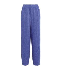 With Nothing Underneath Blue Linen The Palazzo Trousers Harrods US at Harrods