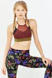 Without Walls Mesh Halter Sports Bra in Purple at Urban Outfitters