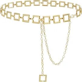 Women's Chain Belt Metal Waist Belt Chunky Belly Link Belt at Amazon