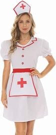 Women's Classic Nurse Costume Halloween Adult Cosplay Dress Cute Nurse Lingerie Fancy Nurse Dress Uniform 2024 Trendy at Amazon