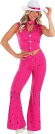 Women's Pink Retro Cowgirl Costume Iconic Western Outfit at Amazon