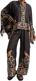 Women's Sexy 2 PCS Batwing Sleeve Printed T-shirts Tops Bodycon Wide Leg Pants Cocktail Party Outfits Tracksuit Set at Amazon